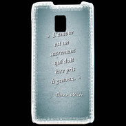 Coque LG P990 Sacrement amour Turquoise Citation Oscar Wilde