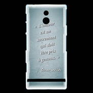 Coque Sony Xperia P Sacrement amour Turquoise Citation Oscar Wilde
