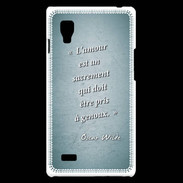 Coque LG Optimus L9 Sacrement amour Turquoise Citation Oscar Wilde