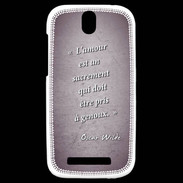 Coque HTC One SV Sacrement amour Violet Citation Oscar Wilde