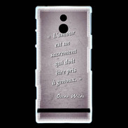 Coque Sony Xperia P Sacrement amour Violet Citation Oscar Wilde