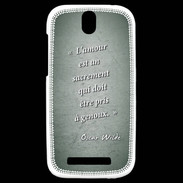 Coque HTC One SV Sacrement amour Vert Citation Oscar Wilde