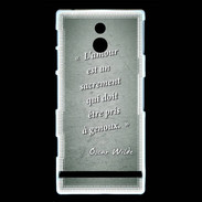 Coque Sony Xperia P Sacrement amour Vert Citation Oscar Wilde