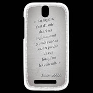Coque HTC One SV Sagesse rêves Gris Citation Oscar Wilde