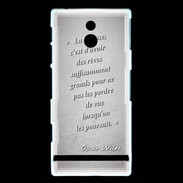 Coque Sony Xperia P Sagesse rêves Gris Citation Oscar Wilde