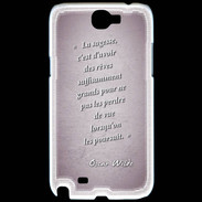 Coque Samsung Galaxy Note 2 Sagesse rêves Rose Citation Oscar Wilde