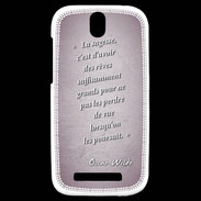 Coque HTC One SV Sagesse rêves Rose Citation Oscar Wilde
