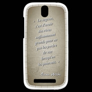 Coque HTC One SV Sagesse rêves Sepia Citation Oscar Wilde