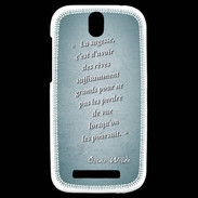 Coque HTC One SV Sagesse rêves Turquoise Citation Oscar Wilde