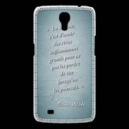 Coque Samsung Galaxy Mega Sagesse rêves Turquoise Citation Oscar Wilde