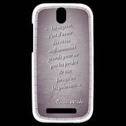 Coque HTC One SV Sagesse rêves Violet Citation Oscar Wilde
