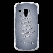 Coque Samsung Galaxy S3 Mini Sincérité fatale Bleu Citation Oscar Wilde