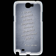 Coque Samsung Galaxy Note 2 Sincérité fatale Bleu Citation Oscar Wilde