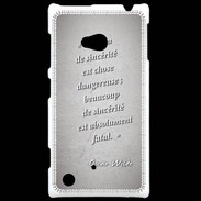 Coque Nokia Lumia 720 Sincérité fatale Gris Citation Oscar Wilde