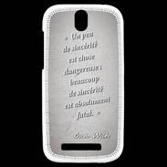 Coque HTC One SV Sincérité fatale Gris Citation Oscar Wilde