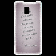 Coque LG P990 Sincérité fatale Rose Citation Oscar Wilde