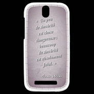 Coque HTC One SV Sincérité fatale Rose Citation Oscar Wilde