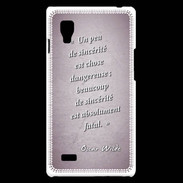 Coque LG Optimus L9 Sincérité fatale Rose Citation Oscar Wilde