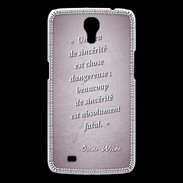 Coque Samsung Galaxy Mega Sincérité fatale Rose Citation Oscar Wilde