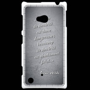 Coque Nokia Lumia 720 Sincérité fatale Noir Citation Oscar Wilde