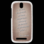 Coque HTC One SV Sincérité fatale Rouge Citation Oscar Wilde