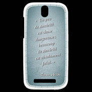 Coque HTC One SV Sincérité fatale Turquoise Citation Oscar Wilde