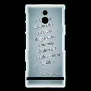 Coque Sony Xperia P Sincérité fatale Turquoise Citation Oscar Wilde