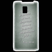 Coque LG P990 Sincérité fatale Vert Citation Oscar Wilde