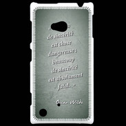 Coque Nokia Lumia 720 Sincérité fatale Vert Citation Oscar Wilde
