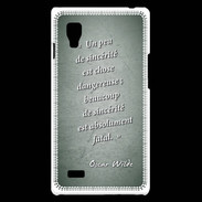 Coque LG Optimus L9 Sincérité fatale Vert Citation Oscar Wilde