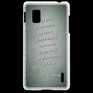Coque LG Optimus G Sincérité fatale Vert Citation Oscar Wilde