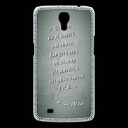 Coque Samsung Galaxy Mega Sincérité fatale Vert Citation Oscar Wilde