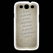 Coque Samsung Galaxy S3 Sincérité fatale Sepia Citation Oscar Wilde