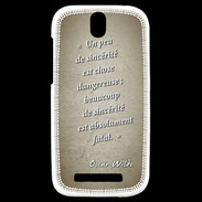 Coque HTC One SV Sincérité fatale Sepia Citation Oscar Wilde