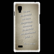 Coque LG Optimus L9 Sincérité fatale Sepia Citation Oscar Wilde