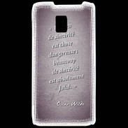 Coque LG P990 Sincérité fatale Violet Citation Oscar Wilde