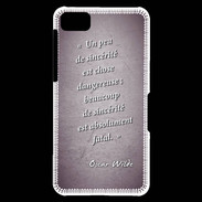 Coque Blackberry Z10 Sincérité fatale Violet Citation Oscar Wilde