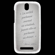 Coque HTC One SV Société rêveur Gris Citation Oscar Wilde