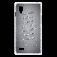Coque LG Optimus L9 Société rêveur Noir Citation Oscar Wilde