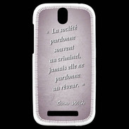 Coque HTC One SV Société rêveur Rose Citation Oscar Wilde