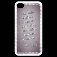 Coque iPhone 4 / iPhone 4S Société rêveur Violet Citation Oscar Wilde