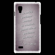 Coque LG Optimus L9 Société rêveur Violet Citation Oscar Wilde