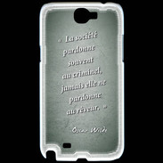 Coque Samsung Galaxy Note 2 Société rêveur Vert Citation Oscar Wilde