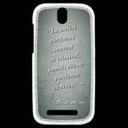 Coque HTC One SV Société rêveur Vert Citation Oscar Wilde
