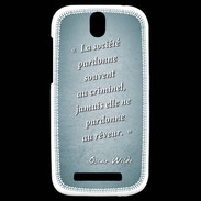 Coque HTC One SV Société rêveur Turquoise Citation Oscar Wilde