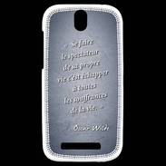 Coque HTC One SV Spectateur Bleu Citation Oscar Wilde