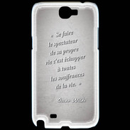 Coque Samsung Galaxy Note 2 Spectateur Gris Citation Oscar Wilde