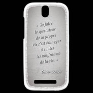 Coque HTC One SV Spectateur Gris Citation Oscar Wilde