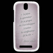Coque HTC One SV Spectateur Rose Citation Oscar Wilde