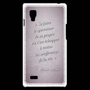 Coque LG Optimus L9 Spectateur Rose Citation Oscar Wilde